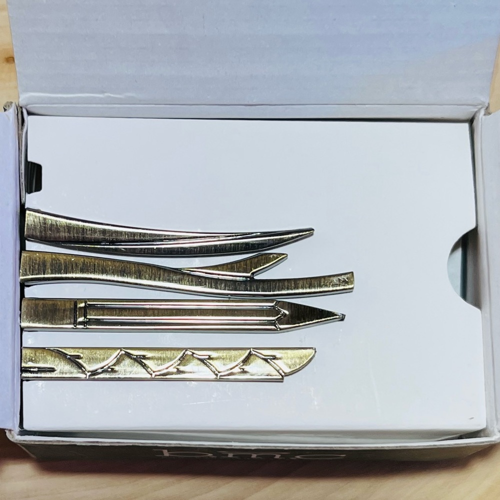 BMC Mens 4 Piece Set Stainless Steel Tie Clips NIB
